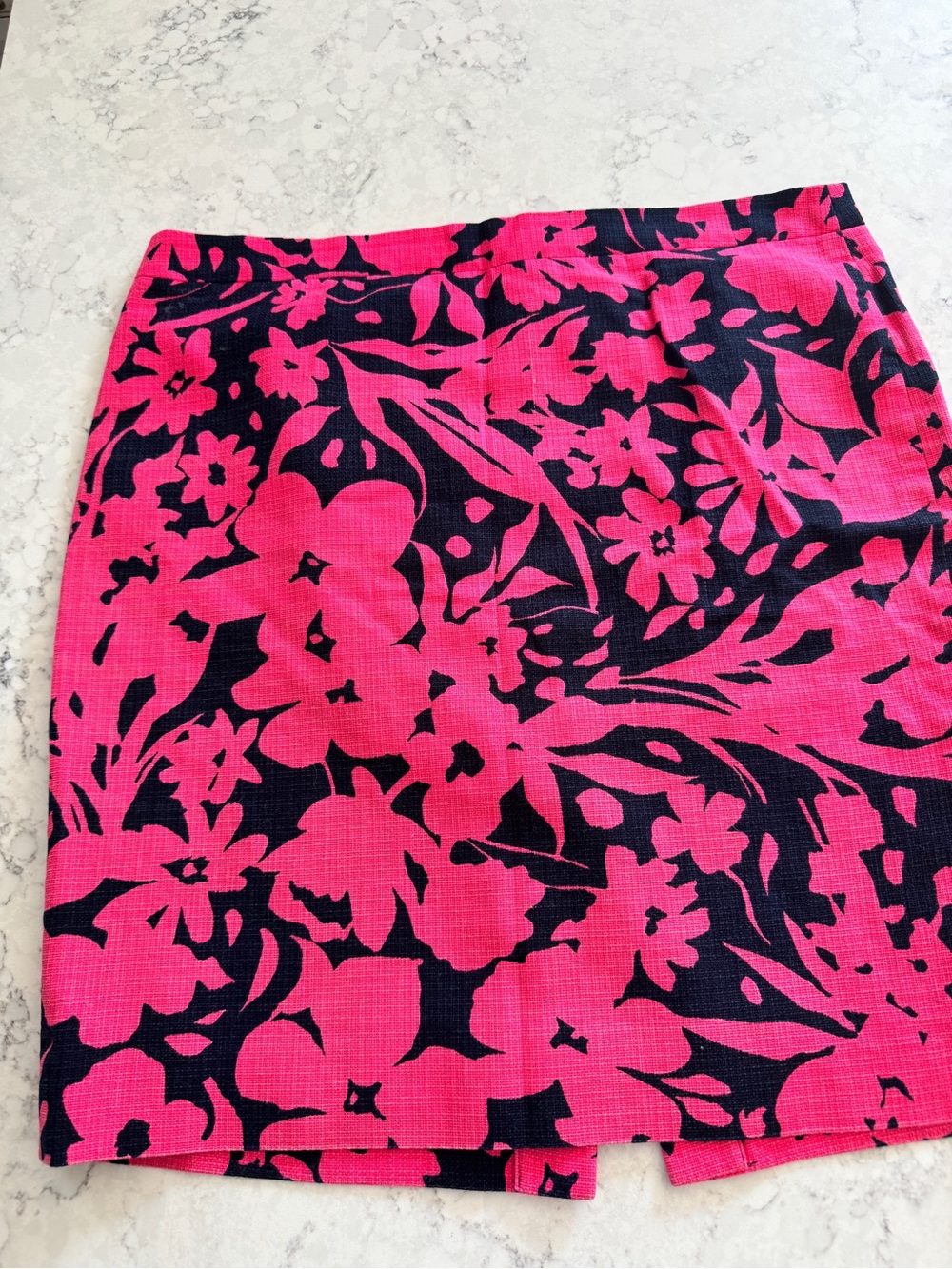 JCrew size 14Floral Print Pink and Black Pencil Skirt